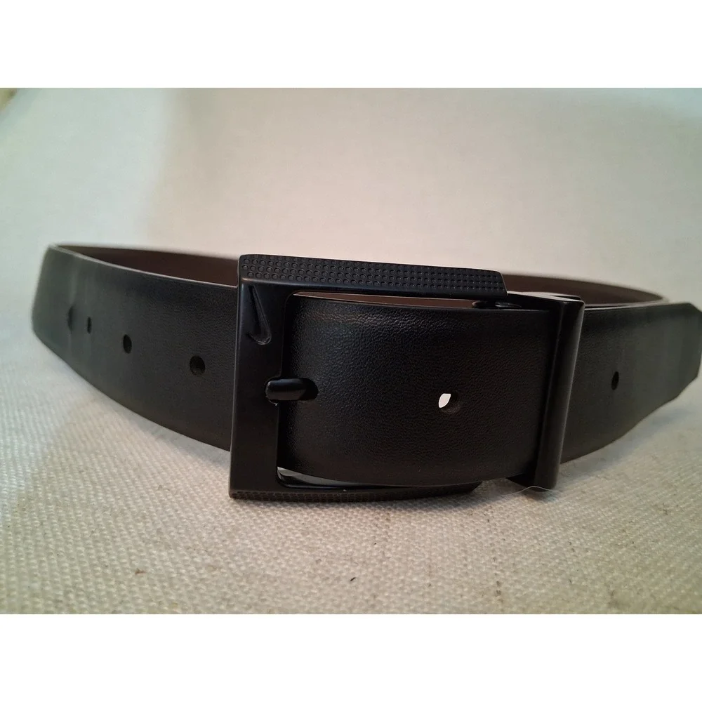 Nike Golf Belt Men Large 38-40 Black Brown Good Synthetic Leather